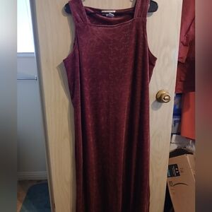 Vintage Claudia D. Burgandy Velour Dress Size Extra Large